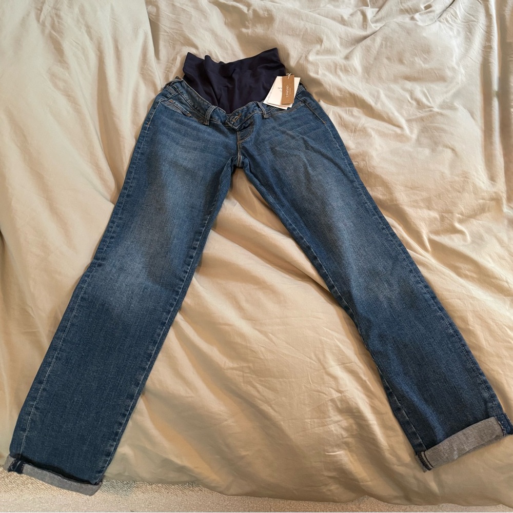NWT Seraphine petite size 2 boyfriend slim maternity jeans